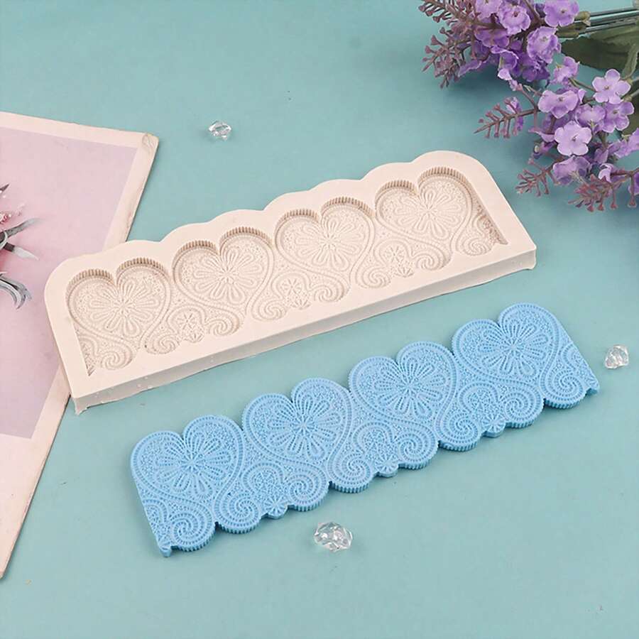 New Lace Pattern Cake Decoration Manufacturer Wholesale Liquid Silicone Cake Mold Fondant Baking Tools - Light Grey - View 1