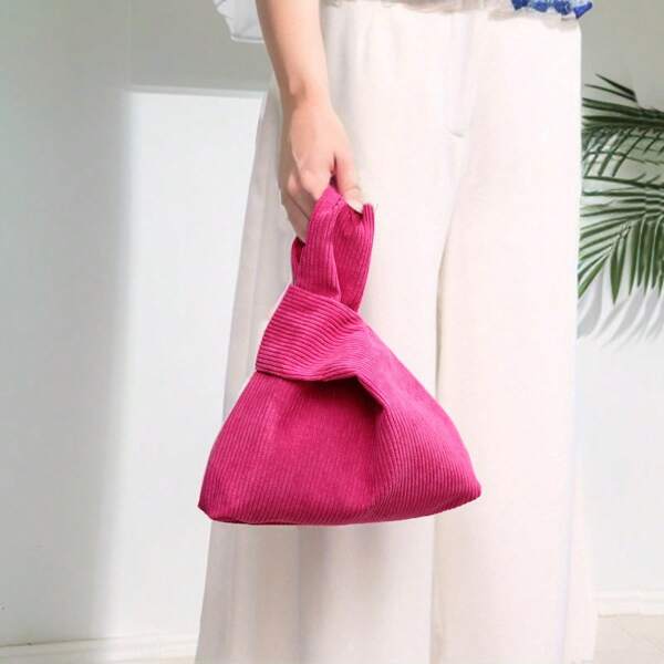 Moderna Bolsa Pequena Quadrada Clássica De Veludo Cotelê Com Alça Curta E Pulseira Para Celular, Ao Ar Livre