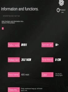 Soft Bullet Gun Toy Model, Colt/Usp Automatic Ejection/1911/Desert Eagle/Model, Interlocked Chamber - Royal Blue - View 3