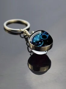 1入雙面玻璃球鑰匙扣,星座圖案,生日珠寶配飾 - 雙子座 - 查看 16