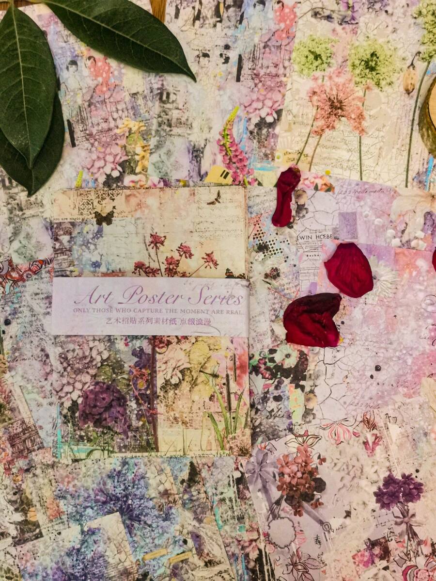 30pcs Romantic Artistic Vintage Style Scrapbooking Paper - Multicolor - View 1