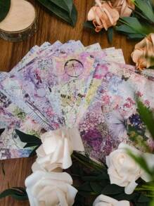 30pcs Romantic Artistic Vintage Style Scrapbooking Paper - Multicolor - View 3