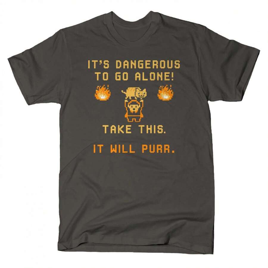 It's Dangerous To Go Alone T-Shirt - Grey - View 1