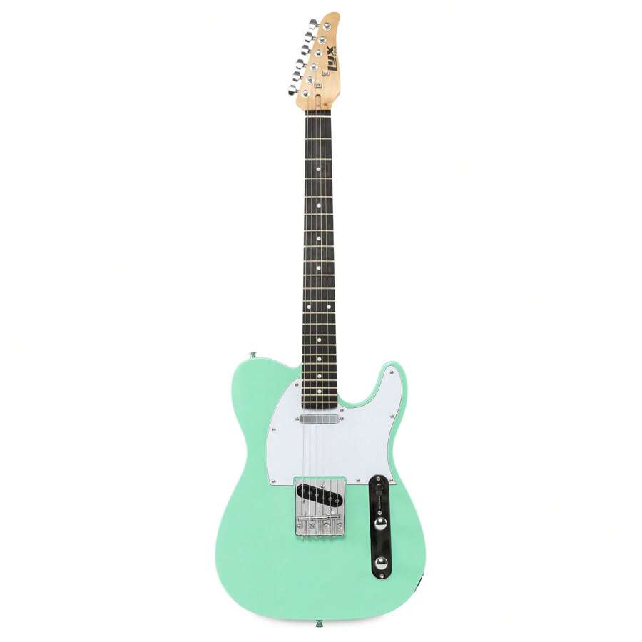 LyxPro 39" Telecaster Solid Body Guitar Electric Guitar TL Series, Full-Size Paulownia Wood Body, 3-Ply Pickguard, C-Shape Neck, Ashtray Bridge, Quality Gear Tuners, 3-Way Switch & Volume/Tone Controls, 2 Picks Included - Green - View 1