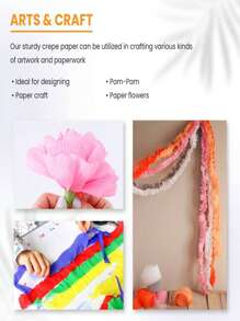 3/5/12/1入組4.5CM*25M糊紙帶流蘇裝飾，兒童DIY手工折紙，用於單身派對、婚禮、生日、聖誕節、新娘/嬰兒淋浴派對裝飾、背景掛飾、牆面裝飾 - 芥末黃 - 查看 10