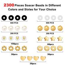 2300 件/盒 Diy 軟陶片和 Ccb 珠墊片適用於手鍊、項鍊、耳環及更多配件製作 - 彩色 - 查看 2