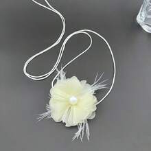 4 Color Exaggerated Decorations Delicate Big Flower Choker For Women Adjustable Chain Necklace Fashion Neck Jewelry Wedding Party Gift - Beige - View 2