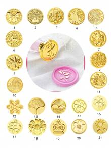 6入組/套中性塑料/鋅合金diy印章,帶有可愛的動物和植物圖案,非常適合日常使用或作為新鮮禮物。 - 彩色 - 查看 1