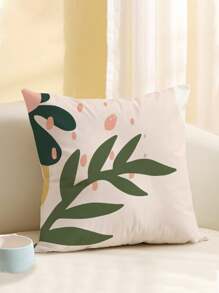 1個復古葉子圖案沙發抱枕套,現代家居裝飾枕套,單面印刷,不包含枕芯 - 彩色 - 查看 6