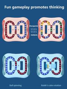 1 件旋轉魔豆拼圖坐立不安立方滾軸玩具適合幼兒園和小學 - 藍色 - 查看 5