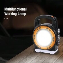 Solar Rechargeable Led Flashlight With Cob, Waterproof Portable Lamp With Output Function, Can Be Used As Power Bank, Suitable For Camping, Hiking, Fishing, Climbing, Emergency Lighting, Daily Maintenance - Yellow - View 7