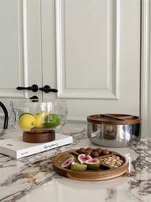 CMYD Studio 1pc Large Capacity 3-Compartment Stainless Steel Fruit Basket For Living Room, Coffee Table, Candy & Snack Storage Basket - Silver - View 7