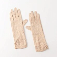 Party 1pair Uv Protection Driving Gloves & Touchscreen Sun Protection Gloves For Women, Outdoor Sports Accessories In Summer Halloween - Khaki - View 4