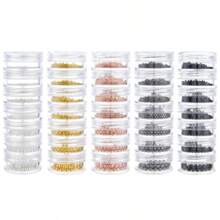 7grid 0.8-3.0mm 混合金屬鋼珠美甲裝飾組合金銀黑玫瑰美甲飾品小鋼珠珠 Diy 裝飾 - 粉色 - 查看 4