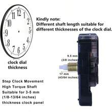 Include Hands Quartz DIY 12888 Wall Clock Movement Mechanism Battery Operated DIY Repair Parts Replacement - Black - View 4