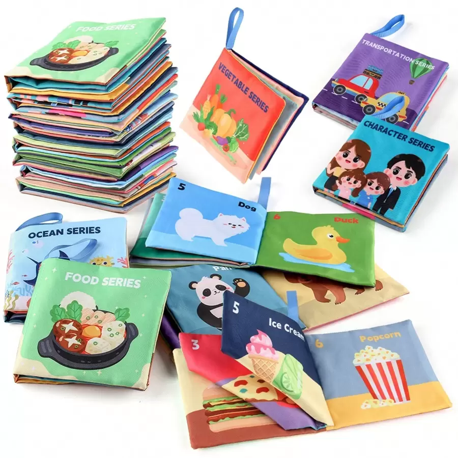 8pcs/Set Infant Cloth Book Set, Soft Hand Puppet Book With Sound And Puzzle For Daily Cognition And Early Education, Perfect For Festival Gifts - 彩色 - 查看 1