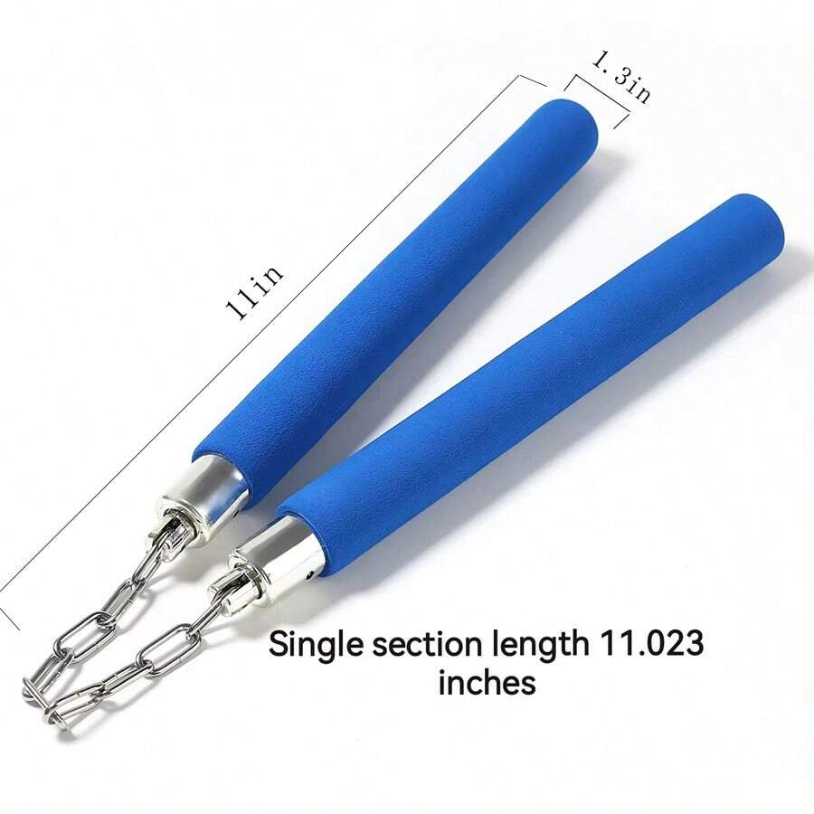 1pc Sponge Nunchucks Toy For Beginners To Practice Martial Art/Karate In Dojo - Blue - View 1