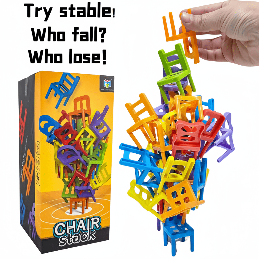 24PCS Chair Stacking Game, Children's Interactive Game, Family Parent
