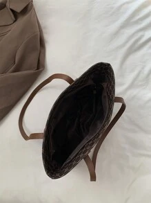 時尚復古大容量肩背手提包,印花設計 - 彩色 - 查看 5