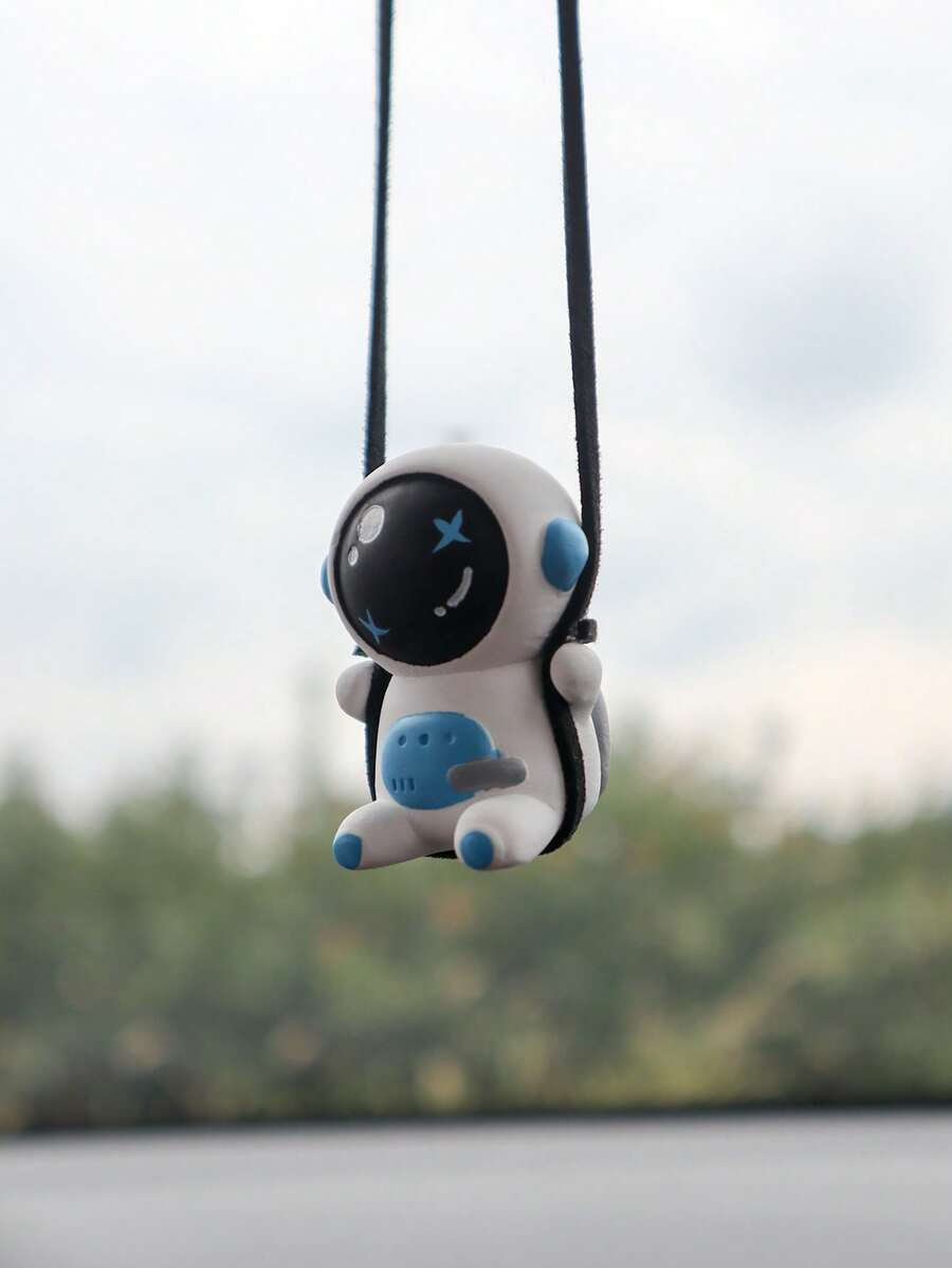 1 件汽車卡通太空人掛件搖擺太空人汽車後視鏡掛件 - 彩色 - 查看 1