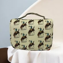 1pc Western Style Buckin's Cowboy Toiletry Bag - Yellow - View 5