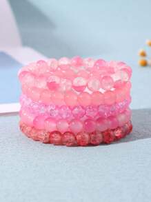 3-6pcs Colorful Beaded Elastic Rope Women's Bracelet - Multicolor - View 17