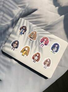 63pcs Waterproof Stickers With Long Hair Girls Design, Perfect For Decorating Diary, Notebook, Textbook, Mobile Phone Case, Luggage, Water Bottle, Etc.,School Supplies,Back To School