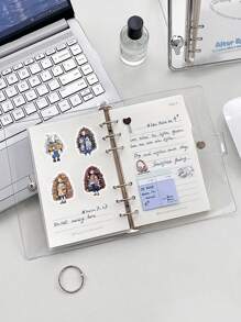 63pcs Waterproof Stickers With Long Hair Girls Design, Perfect For Decorating Diary, Notebook, Textbook, Mobile Phone Case, Luggage, Water Bottle, Etc.,School Supplies,Back To School