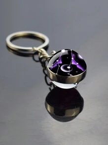1入雙面玻璃球鑰匙扣,星座圖案,生日珠寶配飾 - 雙子座 - 查看 12