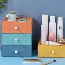 1個抽屜式桌面整理盒,化妝品、珠寶、學生宿舍文具整理盒 - 彩色 - 查看 7