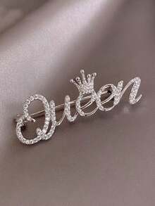 1 件優雅女萊茵石花朵胸針 - 時尚女王皇冠設計 - 款式一 - 查看 3