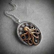 1入八爪魚造型玻璃鎖匙扣吊墜項鍊,適合女性日常佩戴,搭配50cm不鏽鋼鍊 - 銀色 - 查看 4