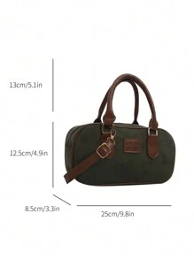 New Fashionable Mini Square Bag, Bowling Bag Style Handbag, Shoulder Bag, Crossbody Bag, Boston Bag For Women - Army Green - View 5