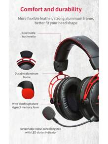 原装 HyperX Cloud Alpha 游戏耳机 有线和无线 电子竞技 带麦克风 耳机 适用于 PC 笔记本电脑 - 黑色 - 查看 5