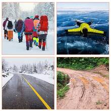 1個防滑鞋套，室外防滑神器，冬季登山鞋滑雪鞋專用鐵釘，防滑鞋鏈，冬季防滑八齒冰爪 - 黑色 - 查看 7