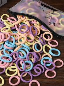 30pcs/M Black Seamless High Elasticity Hair Band Hair Ties, No Damage Hair, Suitable For Daily Use Casual,Hair Accessories,Ponytail ,Hair Rope, Hair Bobbles ,Gym Sport Outfit
