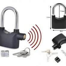 Candado De Alarma Con Sirena Alarma - Negro - Ver 2