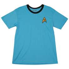 Star Trek Commander Spock Badge T-Shirt - Blue - View 2