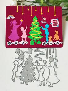 1 套家庭裝飾聖誕樹貓狗切割模具剪貼簿卡片相簿製作 Diy 工藝品模板用品卡製作剪貼簿 Diy 卡片相冊工藝裝飾品 - 銀色 - 查看 8