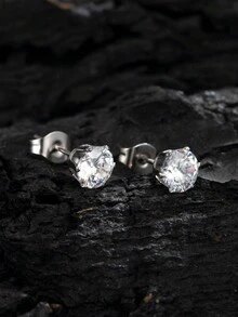 1對中性風格簡約耳針,時尚百搭,適合日常、假期、萬聖節、感恩節、聖誕節等節慶活動,並且可以作為朋友、情人、家人等送禮之用。 - 銀色 - 查看 2