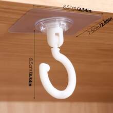 1pc 360 Degree Rotating Adhesive Hook For Ceiling, Wall, Door, Key, Hat, Clothes Hanging Without Nails And Trace Indoor Use - Multicolor - View 8