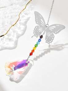蝴蝶葉水晶掛飾,適用於窗戶、花園、節日裝飾、室外、家庭花園、臥室、陽台、露台、掛飾 - 彩色 - 查看 3
