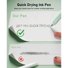 Gel Ink Pen Set,14PCS Pen Set With Case,Cute Note Taking 0.5mm Fine Point Retractable 12PCS Black Ink Pens With 2 Highlighter For School,Note Taking,Writing,Office Supplies,Suitable For Junior High School Primary School Boys And Girls College Student - 綠色 - 查看 3