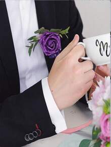 20 Piezas Rosas De Espuma Brillantes Con Tallo Para Armar Ramos De Novia, Decoraciones Para Fiestas En Casa - Morado - Ver 8