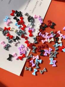 1袋50顆立體領結釘蝴蝶結釘裝飾顏色隨機混裝 - 彩色 - 查看 2
