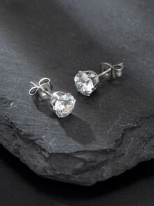 1對中性風格簡約耳針,時尚百搭,適合日常、假期、萬聖節、感恩節、聖誕節等節慶活動,並且可以作為朋友、情人、家人等送禮之用。 - 銀色 - 查看 4