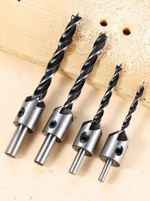 木工 鑽頭組 高硬度 木材孔鋸切割機 電動鑽 高碳鋼鈦鍍 圓柄鑽頭 3-10mm 7入組自然色系 + 一把扳手 - 彩色 - 查看 5