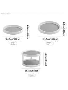 1pc Rotating Kitchen Seasoning Rack, Living Room Storage Box, Fruit Plate, Double-Layer Countertop Organizer For Home - Baby Blue - View 2