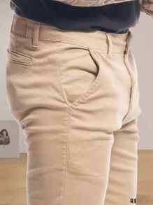 Men Pants - 米色 - 查看 4