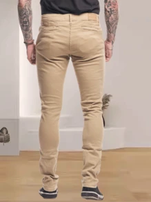 Men Pants - 米色 - 查看 3